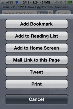 Reading list for iPhone safari