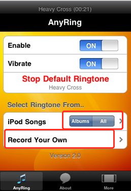 ringtones for the iphone creted with AnyRing from Cydia