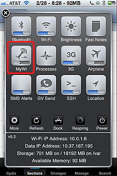 SBSettings toggle for MyWi to quickly enable and disable iPhone tethering