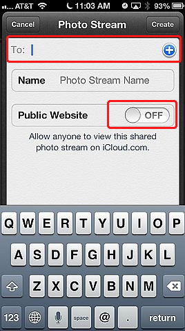 Share your photos with others using iOS photo sharing in photo stream