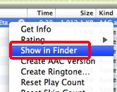show aac file in finder to create free iphone ringtone