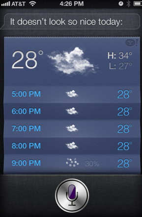 Siri for iPhone 4S weather answer