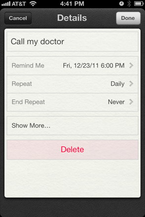 Create a reminder with Siri on iPhone 4S