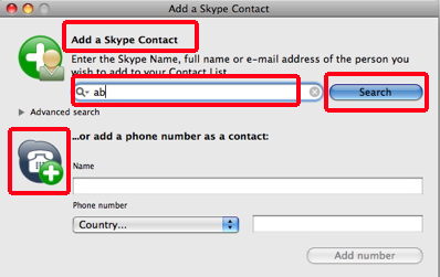 add a  new contact using a mac or PC for Skype