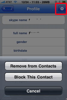 skype for iphone Remove or block a contact