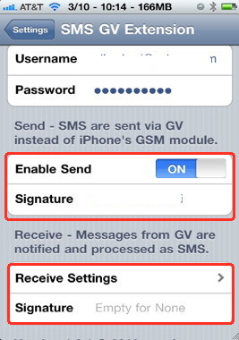 Make free iPhone sms messages using GV extention
