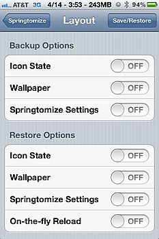 Timemachine backup with springtomize 2 for iPhone 4S