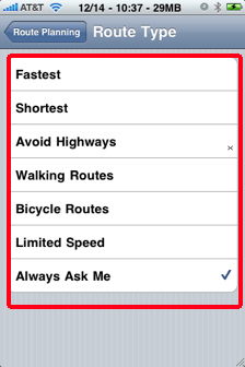 iphone tomtom route planning