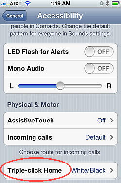 Triple click home is an iOS 5 feature