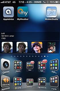 Two dashboard X widgets on iPhone home screen