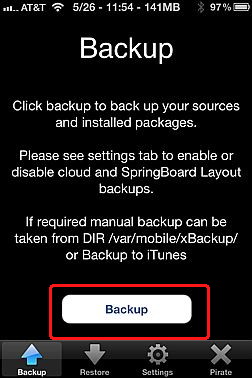 xBackup is an iPhone Cydia app backup