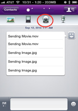 iPhone video chat with Yahoo messenger