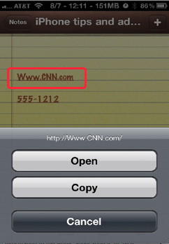 write website notes with iPhone  notes